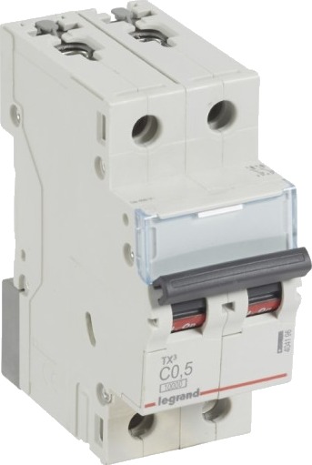 Legrand 5 stk TX³ MCB automatsikring C0,5 2P 2M 10/10KA