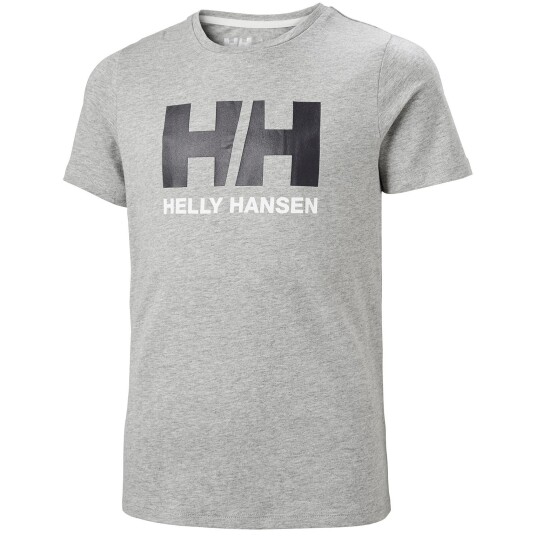 Helly Hansen Junior HH Logo Round Neck Bomull T-skjorte Grå 128/8 Marineblå128/8