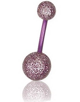 Utgått Zircon UV Rosa Navlepiercing i Titan