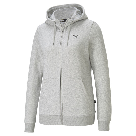 Puma ESS Small Logo Full-Zip Hoodie FL , hettegenser dame XS Light Gray Heather-c