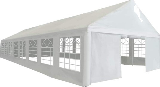 vidaXL Partytelt Hvit 1600 x 600 x 370 cm Polyetylen og Metall