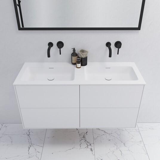 Pulcher Mood 120D Soho Baderomsmøbel 120x46 cm matt hvit med SolidTec® vask