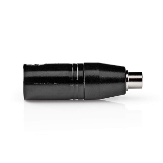 Nedis Xlr adapter XLR 3 pin Han RCA Hunn Nikkel Belagt Rett Metall Sort 1 Stk. Plastpose