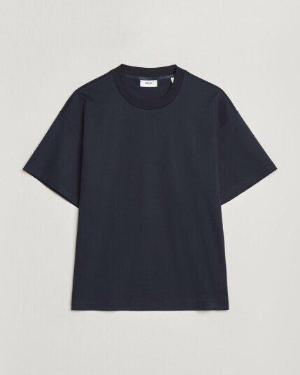 NN07 Lionel Mercerized Crew Neck T Shirt Navy Blue NN07 Lionel Mercerized Crew Neck T Shirt Navy Blue