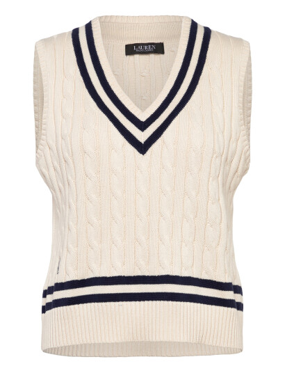 Lauren Ralph Lauren Cable Knit Cotton Cricket Sweater Vest Navy L