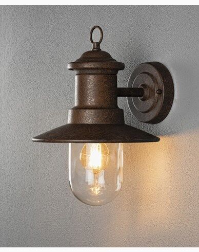 Konstsmide Napoli vegglampe E27 rustfarget/klart glass Konstsmide Napoli vegglampe E27 rustfarget/klart glass