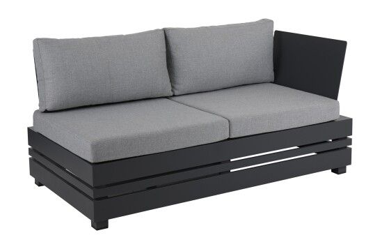 Brafab Ambon sofagruppe Antrasitt med grå pute 2 st 2 seter ende hjørne & bord 89x89 cm