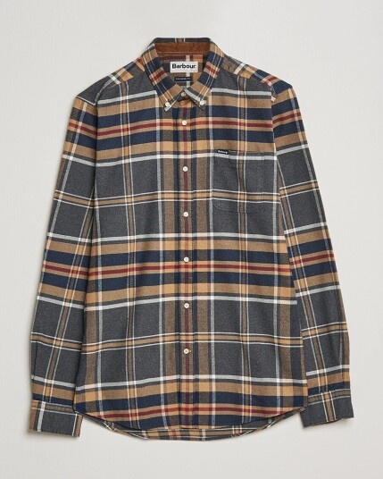 Barbour Lifestyle Ronan Flannel Check Shirt Grey Marl