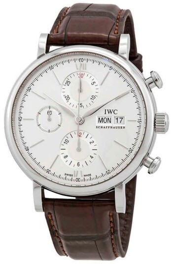 IWC Herreklokke IW391027 Portofino Sølvfarget/Lær Ø42 mm