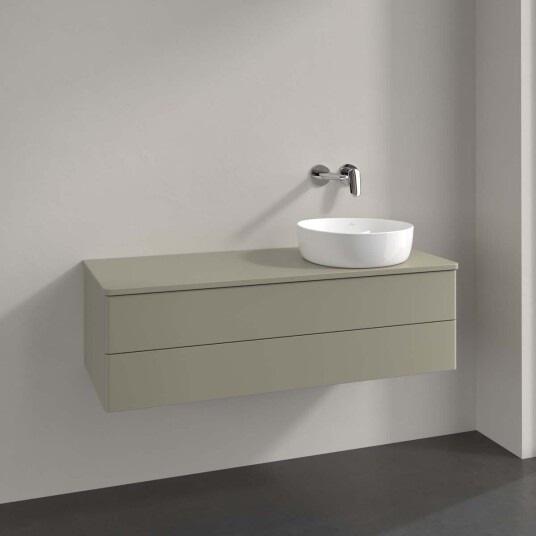 Villeroy & Boch Antao Servantskap med 2 skuffer 120x50x36 cm u/lys Steingrå Matt Villeroy & Boch Antao Servantskap med 2 skuffer 120x50x36 cm u/lys Steingrå Matt
