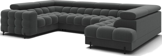 Fectory 6 seters Bubblig hjørnesovesofa med sjeselong og oppbevaring Høyre Sola 06