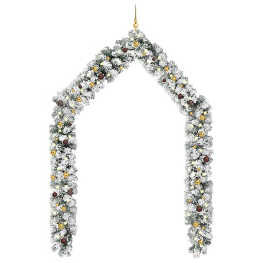 vidaXL Julegirlander med LED og kulesett grønn 5 m PVC