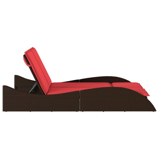 vidaXL Solseng med puter brun 114x205x73 cm polyrotting vidaXL Solseng med puter brun 114x205x73 cm polyrotting