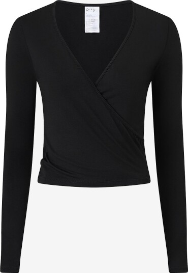 Drop of Mindfulness Ballet Wrap Top   Black   L