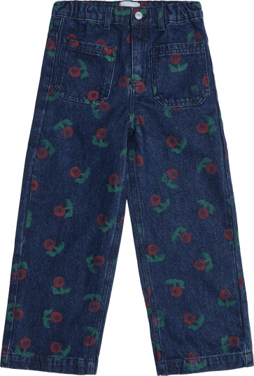 Bobo Choses Stamp Bloom All Over Denim Pants Navy 122