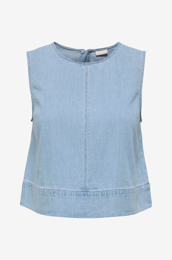 JDY - Topp jdySabrina Roundneck Top Dnm - Blå