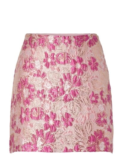 Pieces Pcamelia Hw Jaquard Short Skirt D2D Pp Pink L