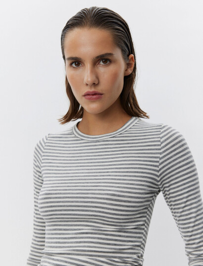 Sofie Schnoor Petriciasw Stripe T-Shirt Long Slee - Grey - M