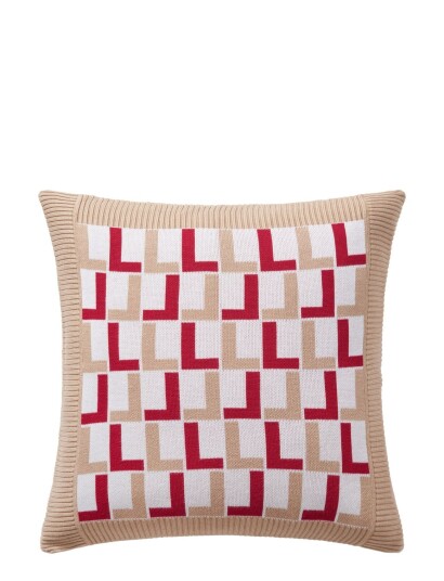Lacoste Home Llogo Cushion Cover Patterned Lacoste Home BISCUIT 45X45CM
