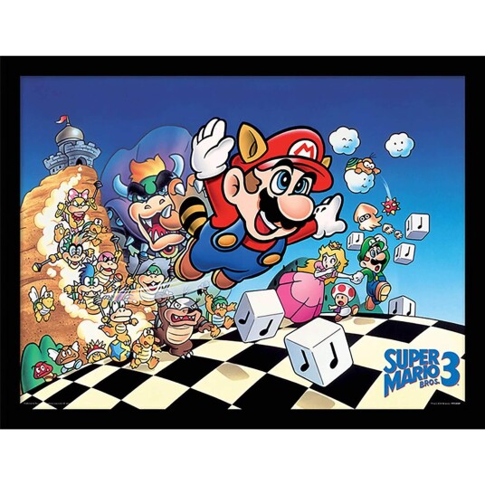 Super Mario Innrammet Bilde 30 x 40 cm SM3 Art Super Mario Innrammet Bilde 30 x 40 cm SM3 Art