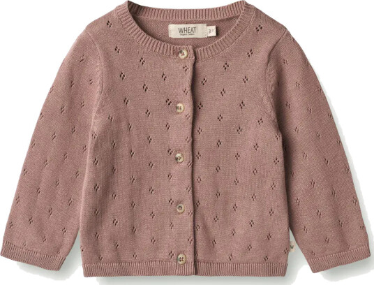Wheat Knit Cardigan Maia Lavender Rose Baby (62 / 3 mnd)