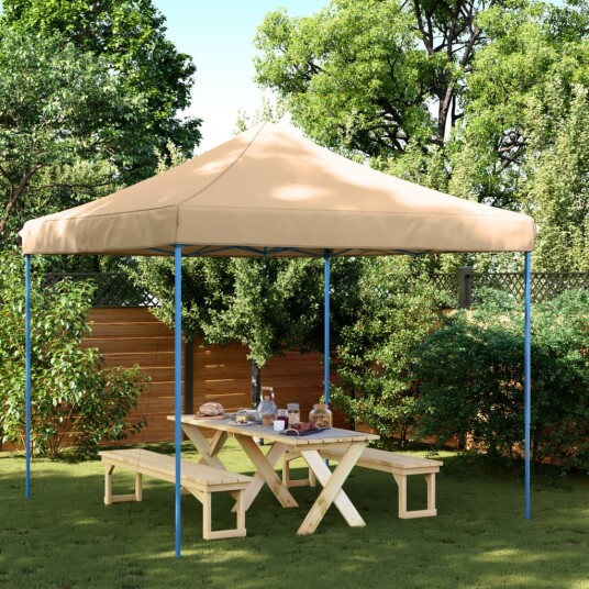  Sammenleggbart partytelt pop-up beige 292x292x315 cm 4004914