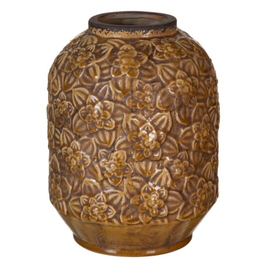 Bigbuy Home Vase 20,5 X 20,5 X 26,5 Cm Keramikk Brun