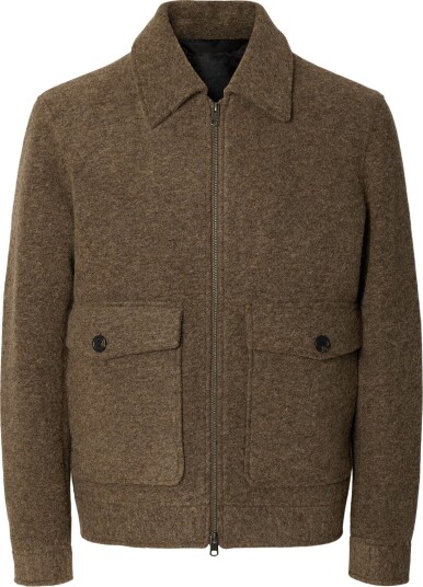 Selected Slmjakob Wool Blend Jkt Noos CHOCOLATE CHIP XXL