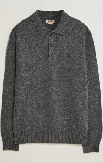 Baracuta Shetland Polo Mid Grey