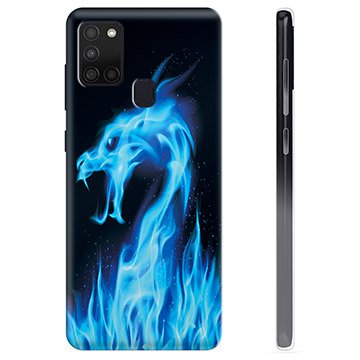 Samsung Galaxy A21s TPU-deksel Blå Flamme Drage