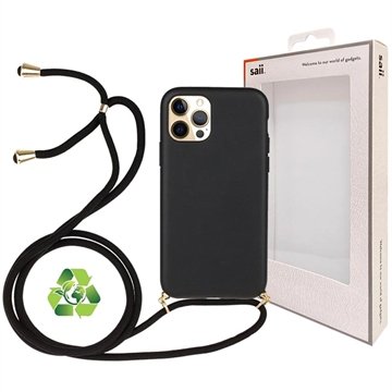 Saii Eco Line iPhone 12 Pro Max Deksel med Stropp Svart