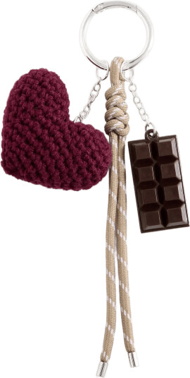 Mango Charms Key Ring Burgundy ONE SIZE