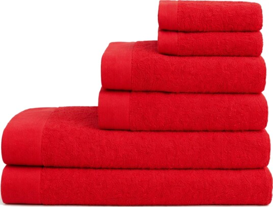By Borg Håndklepakke med 6 stk. - 100% Myk bomull med høy absorberingsevne - Røde håndklær fra danske By Borg Håndklepakke med 6 stk. - 100% Myk bomull med høy absorberingsevne - Røde håndklær fra danske