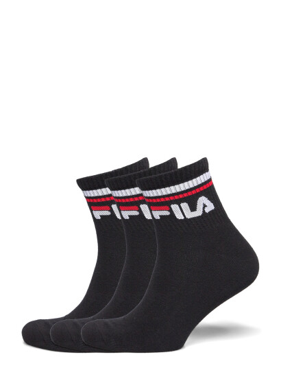 FILA Socks Fila 3Pk Quarter Stripe Socks - Black - 35-38 FILA Socks Fila 3Pk Quarter Stripe Socks - Black - 35-38