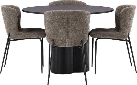 Venture Home Spisegruppe Olivia med 4 stk stoler Modesto Svart Venture Home Spisegruppe Olivia med 4 stk stoler Modesto Svart