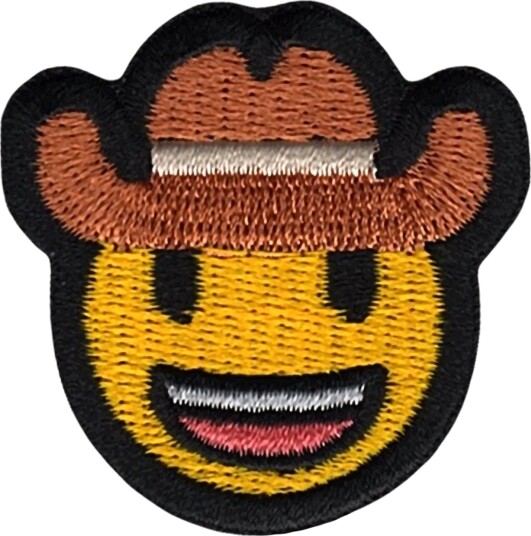 Märkbar Stoffmerke Emoji Cowboy Q5-30-2 Märkbar Stoffmerke Emoji Cowboy Q5-30-2