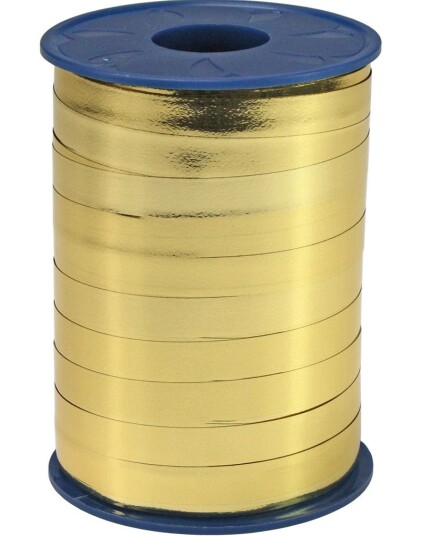 250 meter Gullfarget Metallic Ballongbånd / Gavebånd Ekstra Bred 10 mm