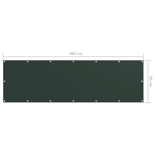vidaXL Balkongskjerm mørkegrønn 90x300 cm oxfordstoff