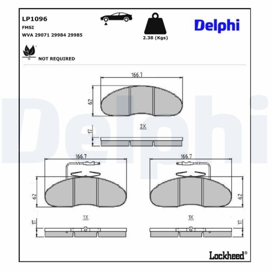 Bremseklosser DELPHI LP1096