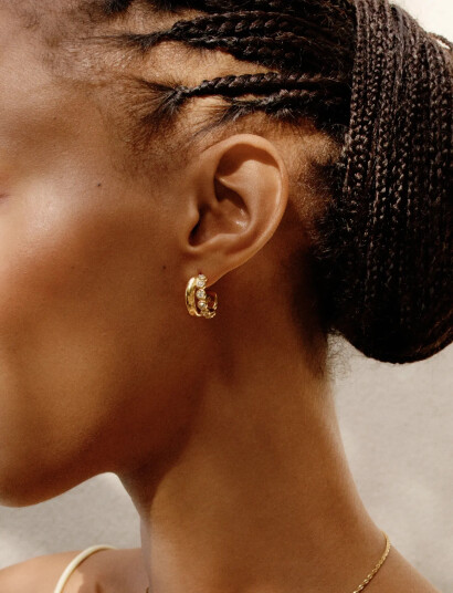 Edblad Grace Hoops L Gold Gold ONE SIZE
