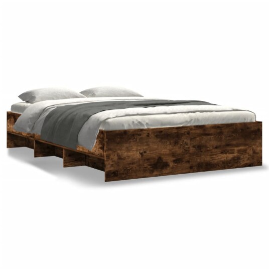 Sengeramme uten madrass røkt eik 120x190 cm konstruert tre 8721102857034
