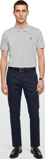 Maison Kitsune Fox Head Patch Regular Polo Grey L