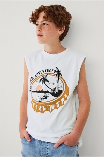 Ellos Collection   Singlet med et trykk   Hvit