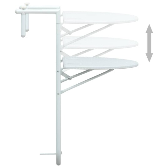  Hengende balkongbord hvit 60x64x83,5 cm plast rottingutseende