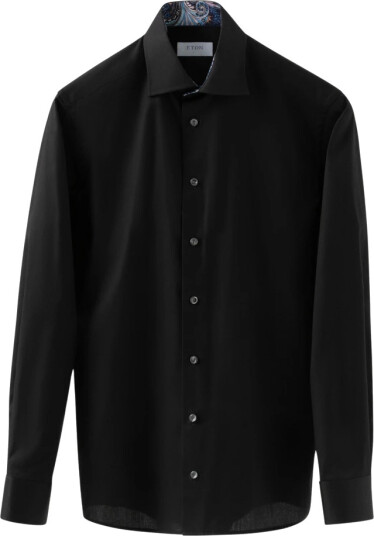 Eton Herre Skjorter Svart S,