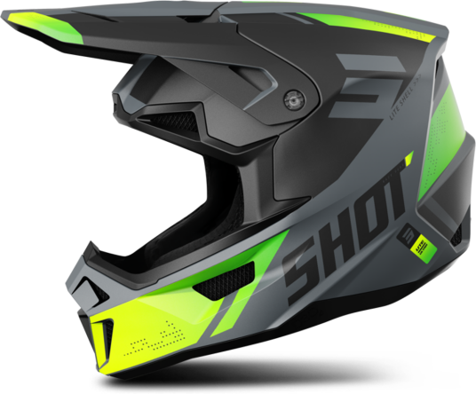 Shot Race Gear Crosshjelm Shot Lite Ultra Neon Gul Glitter Matt Shot Race Gear Crosshjelm Shot Lite Ultra Neon Gul Glitter Matt