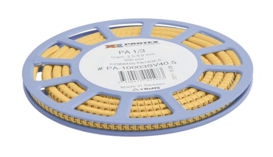 Partex PA2/4 Merkehylse siffer gul smal 250 stk/rull Tekst: 1 Stikkontakter & kabler Partex PA2/4 Merkehylse siffer gul smal 250 stk/rull Tekst: 1 Stikkontakter & kabler