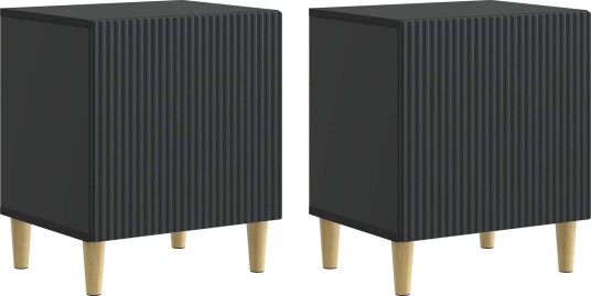  Nattbordskap 2 pcs Svart 43 x 34,5 x 50 cm Konstruert tre
