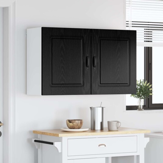 vidaXL Oppvaskmaskin-panel Kalmar 2 pcs Svart Eik 50 x 31 x 60 cm