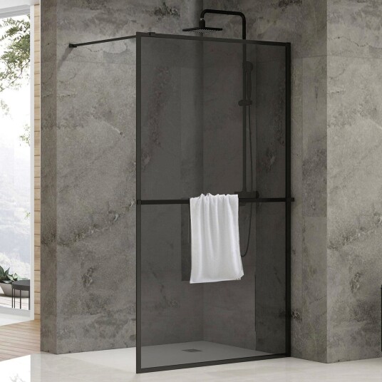 Sanipro Black Collection Dusjvegg - Urban/frame Svart Matt / 90cm Urban